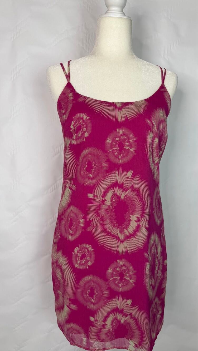 Walter By Walter Baker Pink & Creme Abstract  Strappy Mini Dress